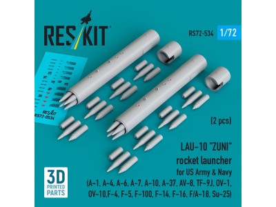 LAU-10 ZUNI rocket launcher for US Army & Navy (2 pcs) (A-1, A-4, A-6, A-7, A-10, A-37, AV-8, TF-9J, OV-1, OV-10, F-4, F-5, F-10
