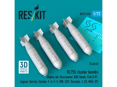 BL755 cluster bombs (4 pcs) (Alpha Jet, Buccaneer, BAE Hawk, Fiat G.91, Jaguar, Harrier, Hunter, F-4, F-5, MB-339, Tornado, J-22