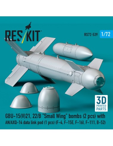 GBU-15(V)21,22/B Small Wing bombs (2 pcs) with AN/AXQ-14 data link pod (1 pcs) (F-4, F-15E, F-16I, F-111, B-52) (3D Printed) 