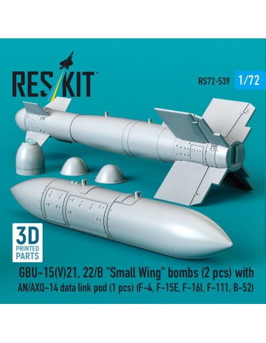 GBU-15(V)21,22/B Small Wing bombs (2 pcs) with AN/AXQ-14 data link pod (1 pcs) (F-4, F-15E, F-16I, F-111, B-52) (3D Printed) 