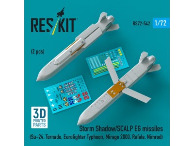 Storm Shadow/SCALP EG missiles (2 pcs) (Su-24, Tornado, Eurofighter Typhoon, Mirage 2000, Rafale, Nimrod) (3D Printed) 