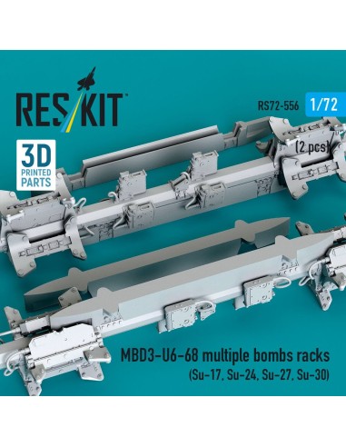 MBD3-U6-68 multiple bombs racks (2 pcs) (Su-17, Su-24, Su-27, Su-30) (3D Printed) 