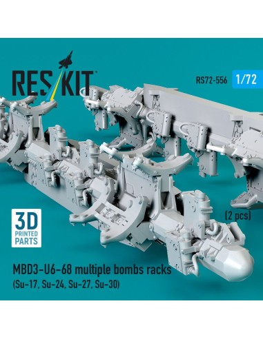 MBD3-U6-68 multiple bombs racks (2 pcs) (Su-17, Su-24, Su-27, Su-30) (3D Printed) 