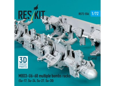 MBD3-U6-68 multiple bombs racks (2 pcs) (Su-17, Su-24, Su-27, Su-30) (3D Printed) 