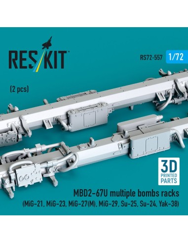 MBD2-67U multiple bombs racks (2 pcs) (MiG-21, MiG-23, MiG-27(?), MiG-29, Su-25, Su-24, Yak-38) (3D Printed) 