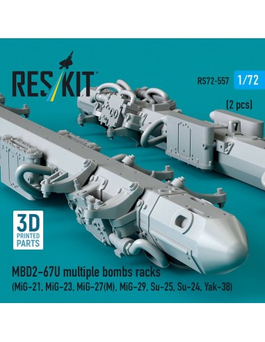 MBD2-67U multiple bombs racks (2 pcs) (MiG-21, MiG-23, MiG-27(?), MiG-29, Su-25, Su-24, Yak-38) (3D Printed) 