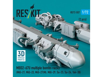 MBD2-67U multiple bombs racks (2 pcs) (MiG-21, MiG-23, MiG-27(?), MiG-29, Su-25, Su-24, Yak-38) (3D Printed) 