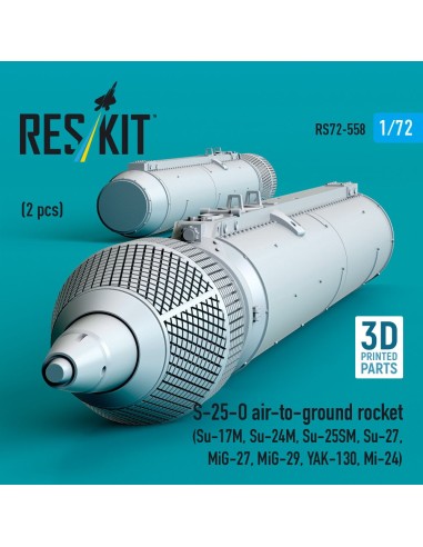 S-25-O air-to-ground rocket (2 pcs) (Su-17M, Su-24M, Su-25SM, Su-27, MiG-27, MiG-29, YAK-130, Mi-24) (3D Printed) 