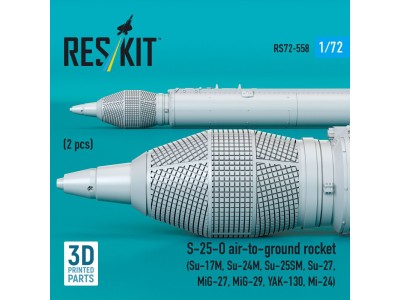 S-25-O air-to-ground rocket (2 pcs) (Su-17M, Su-24M, Su-25SM, Su-27, MiG-27, MiG-29, YAK-130, Mi-24) (3D Printed) 