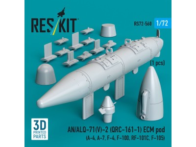 AN/ALQ-71(V)-2 (QRC-161-1) ECM pod (1pcs) (A-4, A-7, F-4, F-100, RF-101C, F-105) (3D Printed) 