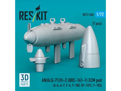 AN/ALQ-71(V)-2 (QRC-161-1) ECM pod (1pcs) (A-4, A-7, F-4, F-100, RF-101C, F-105) (3D Printed) 