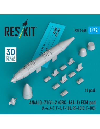 AN/ALQ-71(V)-2 (QRC-161-1) ECM pod (1pcs) (A-4, A-7, F-4, F-100, RF-101C, F-105) (3D Printed) 