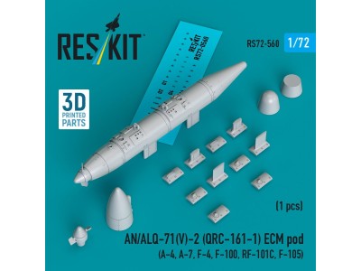 AN/ALQ-71(V)-2 (QRC-161-1) ECM pod (1pcs) (A-4, A-7, F-4, F-100, RF-101C, F-105) (3D Printed) 