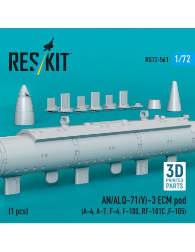 AN/ALQ-71(V)-3 ECM pod (1pcs) (A-4, A-7, F-4, F-100, RF-101C ,F-105) (3D Printed) 