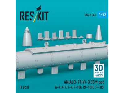 AN/ALQ-71(V)-3 ECM pod (1pcs) (A-4, A-7, F-4, F-100, RF-101C ,F-105) (3D Printed) 