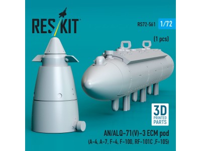 AN/ALQ-71(V)-3 ECM pod (1pcs) (A-4, A-7, F-4, F-100, RF-101C ,F-105) (3D Printed) 