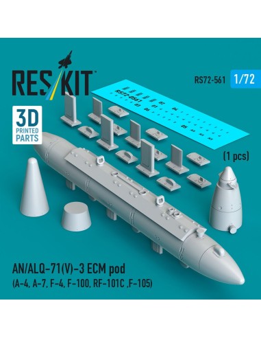 AN/ALQ-71(V)-3 ECM pod (1pcs) (A-4, A-7, F-4, F-100, RF-101C ,F-105) (3D Printed) 