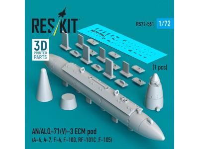 AN/ALQ-71(V)-3 ECM pod (1pcs) (A-4, A-7, F-4, F-100, RF-101C ,F-105) (3D Printed) 
