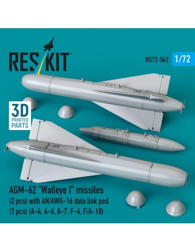 AGM-62 Walleye I missiles (2 pcs) with AN/AWG-16 data link pod (1 pcs) (A-4, A-6, A-7, F-4, F/A-18) (3D Printed) 