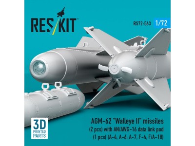 AGM-62 Walleye II missiles (2 pcs) with AN/AWG-16 data link pod (1 pcs) (A-4, A-6, A-7, F-4, F/A-18) (3D Printed) 