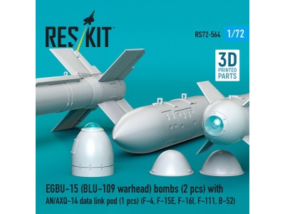 EGBU-15 (BLU-109 warhead) bombs (2 pcs) with AN/AXQ-14 data link pod (1 pcs) (F-4, F-15E, F-16I, F-111, B-52) (3D Printed) 