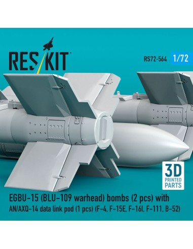 EGBU-15 (BLU-109 warhead) bombs (2 pcs) with AN/AXQ-14 data link pod (1 pcs) (F-4, F-15E, F-16I, F-111, B-52) (3D Printed) 