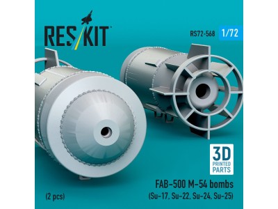 FAB-500 M-54 bombs (2 pcs) (Su-17, Su-22, Su-24, Su-25) (3D Printed) 