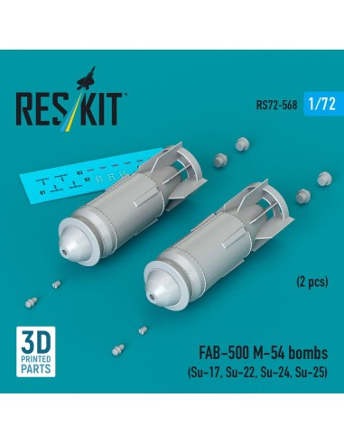 FAB-500 M-54 bombs (2 pcs) (Su-17, Su-22, Su-24, Su-25) (3D Printed) 