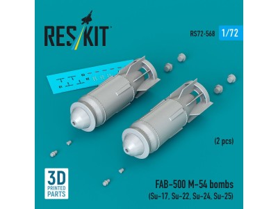 FAB-500 M-54 bombs (2 pcs) (Su-17, Su-22, Su-24, Su-25) (3D Printed) 