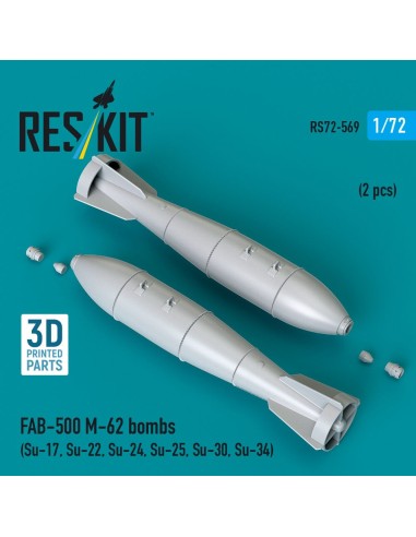FAB-500 M-62 bombs (2 pcs) (Su-17, Su-22, Su-24, Su-25, Su-30, Su-34) (3D Printed) 
