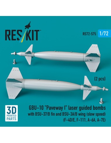 GBU-10 Paveway I laser guided bombs with BSU-37/B fin and BSU-3A/B wing (slow speed) (2 pcs) (F-4D/E, F-111, A-6A, A-7E) (3D Pri