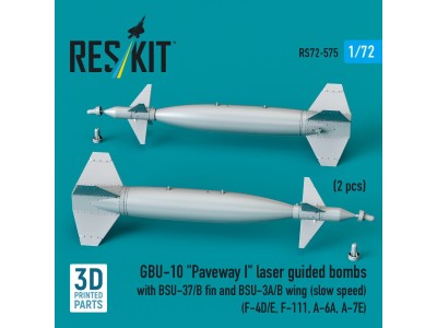 GBU-10 Paveway I laser guided bombs with BSU-37/B fin and BSU-3A/B wing (slow speed) (2 pcs) (F-4D/E, F-111, A-6A, A-7E) (3D Pri