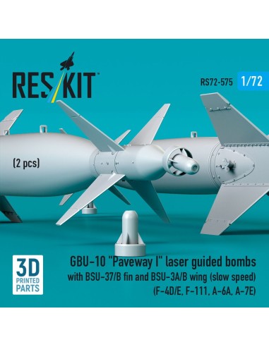 GBU-10 Paveway I laser guided bombs with BSU-37/B fin and BSU-3A/B wing (slow speed) (2 pcs) (F-4D/E, F-111, A-6A, A-7E) (3D Pri