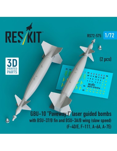 GBU-10 Paveway I laser guided bombs with BSU-37/B fin and BSU-3A/B wing (slow speed) (2 pcs) (F-4D/E, F-111, A-6A, A-7E) (3D Pri