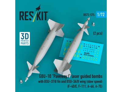 GBU-10 Paveway I laser guided bombs with BSU-37/B fin and BSU-3A/B wing (slow speed) (2 pcs) (F-4D/E, F-111, A-6A, A-7E) (3D Pri