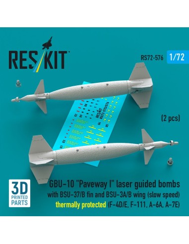 GBU-10 Paveway I laser guided bombs with BSU-37/B fin and BSU-3A/B wing (slow speed) thermally protected (2 pcs) (F-4D/E, F-111,