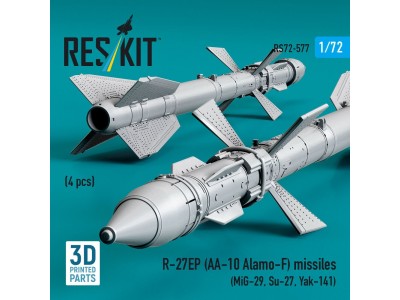 R-27EP (AA-10 Alamo-F) missiles (4 pcs) (MiG-29, Su-27, Yak-141) (3D Printed) 