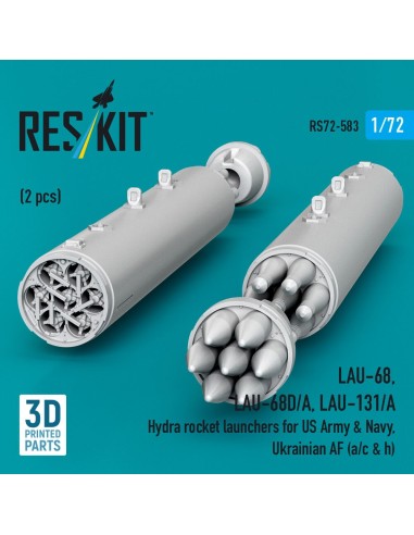 LAU-68, LAU-68D/A, LAU-131/A Hydra rocket launchers for US Army & Navy, Ukrainian AF (a/c & h) (2 pcs) (3D Printed) 
