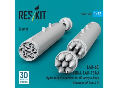 LAU-68, LAU-68D/A, LAU-131/A Hydra rocket launchers for US Army & Navy, Ukrainian AF (a/c & h) (2 pcs) (3D Printed) 