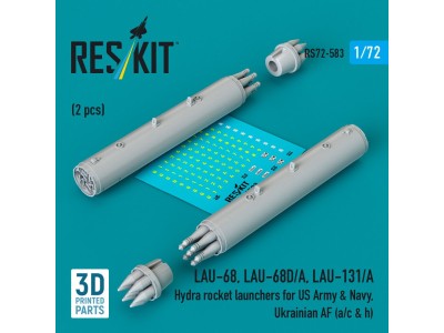 LAU-68, LAU-68D/A, LAU-131/A Hydra rocket launchers for US Army & Navy, Ukrainian AF (a/c & h) (2 pcs) (3D Printed) 