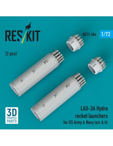 LAU-3A Hydra rocket launchers for US Army & Navy (a/c & h) (2pcs) (3D Printed) 