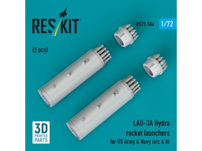 LAU-3A Hydra rocket launchers for US Army & Navy (a/c & h) (2pcs) (3D Printed) 