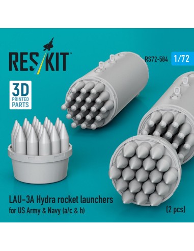 LAU-3A Hydra rocket launchers for US Army & Navy (a/c & h) (2pcs) (3D Printed) 