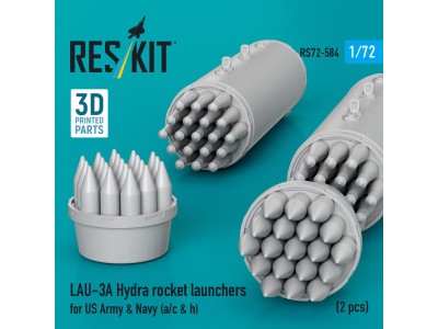 LAU-3A Hydra rocket launchers for US Army & Navy (a/c & h) (2pcs) (3D Printed) 