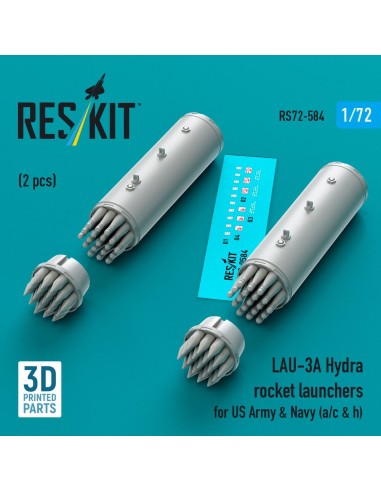 LAU-3A Hydra rocket launchers for US Army & Navy (a/c & h) (2pcs) (3D Printed) 