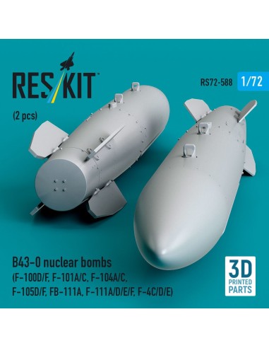 B43-0 nuclear bombs (2 pcs) (F-100D/F, F-101A/C, F-104A/C, F-105D/F, FB-111A, F-111A/E/D/F, F-4C/D/E) (3D Printed) 