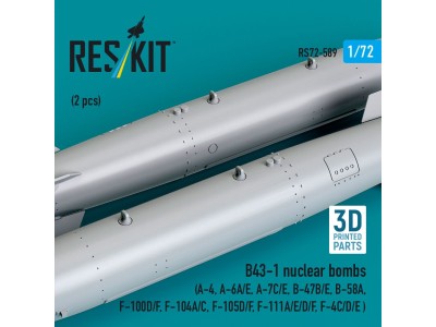 B43-1 nuclear bombs (2 pcs) (A-4, A-6A/E, A-7C/E, B-47B/E, B-58A, F-100D/F, F-104A/C, F-105D/F, F-111A/E/D/F, F-4C/D/E ) (3D Pri