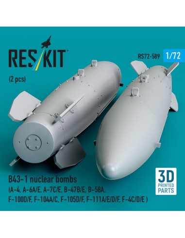 B43-1 nuclear bombs (2 pcs) (A-4, A-6A/E, A-7C/E, B-47B/E, B-58A, F-100D/F, F-104A/C, F-105D/F, F-111A/E/D/F, F-4C/D/E ) (3D Pri
