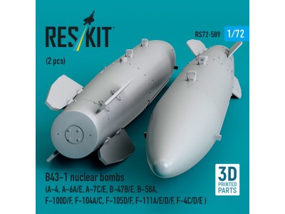 B43-1 nuclear bombs (2 pcs) (A-4, A-6A/E, A-7C/E, B-47B/E, B-58A, F-100D/F, F-104A/C, F-105D/F, F-111A/E/D/F, F-4C/D/E ) (3D Pri