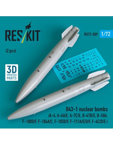 B43-1 nuclear bombs (2 pcs) (A-4, A-6A/E, A-7C/E, B-47B/E, B-58A, F-100D/F, F-104A/C, F-105D/F, F-111A/E/D/F, F-4C/D/E ) (3D Pri